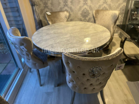 1.3m Round Grey Louis with Mink Shimmer Valentino