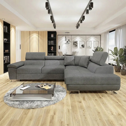Anton Sofa bed Corner Sofa Bed With Storage Box Grey