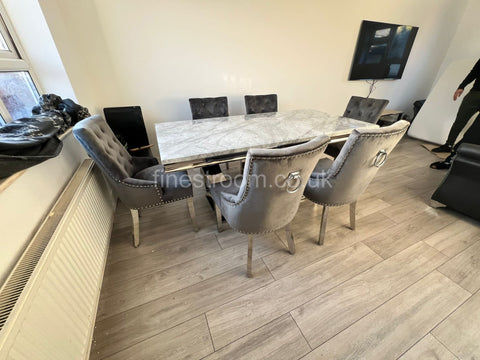Grey Arial Dining Table With DG Valencia Chairs