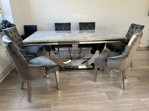 Grey Arial Dining Table With DG Valencia Chairs