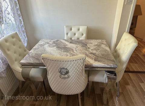 Louis Chrome Dining Table Range