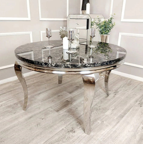 1.3m Round Black Louis with Black Valencia