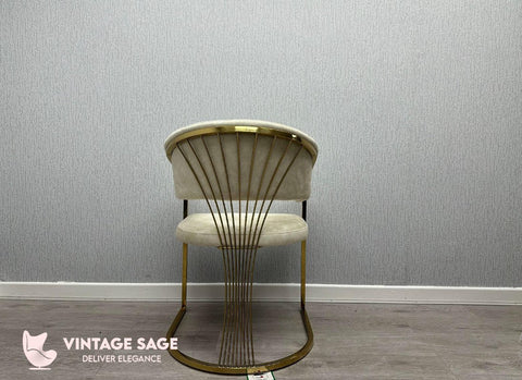White Amelia Dining Table With Cream Prado Chairs
