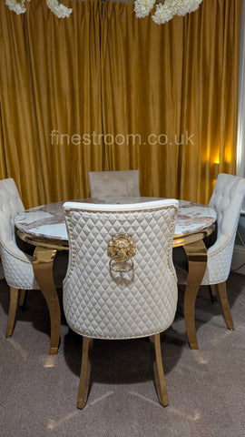 1.3m Round Pandora Gold Louis with Mink Majestic Lion Knocker