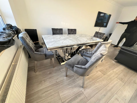 Grey Arial Dining Table With DG Valencia Chairs
