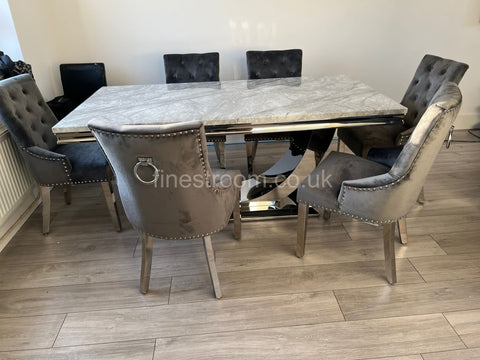 Grey Arial Dining Table With DG Valencia Chairs
