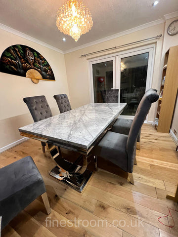Grey Ariana Dining Table With DG Sofia Chairs