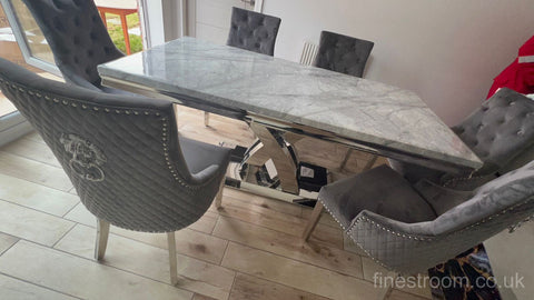 Grey Marble Milan Table with DG Majestic Chairs