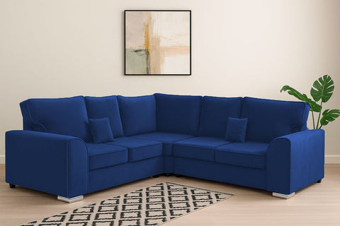 Dylan Plush Velvet Dual Arm High Back 5 Seater Sofa