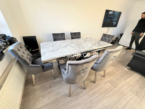 Grey Arial Dining Table With DG Valencia Chairs