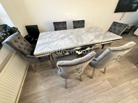 Grey Arial Dining Table With DG Valencia Chairs