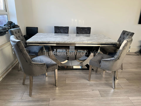 Grey Arial Dining Table With DG Valencia Chairs