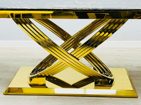 Elina Black Gold Marble Coffee Table