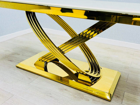 Elina Cream Gold Marble Coffee Table