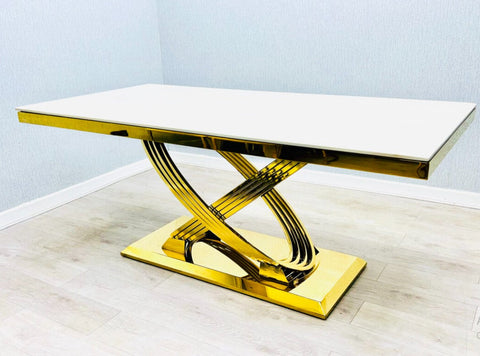 Elina Cream Gold Marble Coffee Table