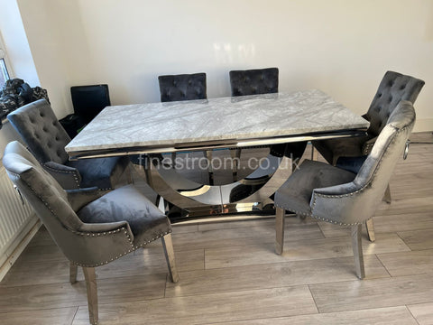 Grey Arial Dining Table With DG Valencia Chairs