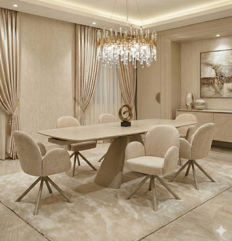 Gstaad Beige Extendable Dining Table