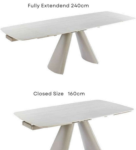 Gstaad Beige Extendable Dining Table