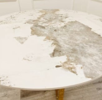 Lucien Gold 1.2 m Round Dining Table with Sintered Stone Top
