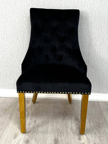 Black Gold Louis Dining Table With Black Gold Majestic Chairs