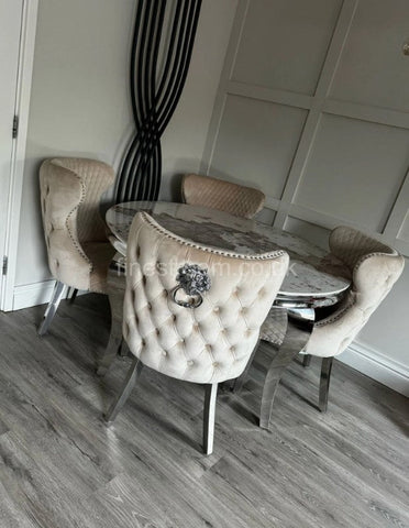 Louis Chrome Dining Table Range
