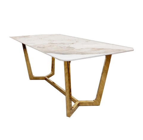 Pandora Lucein Dining Table With Astra Beige Chairs