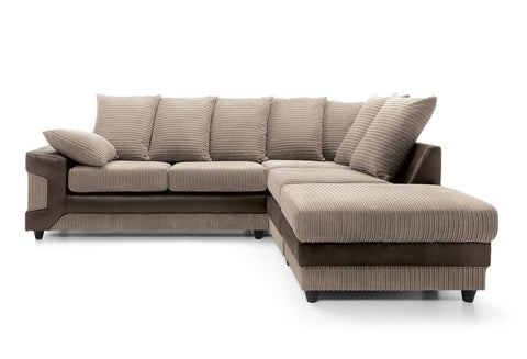 DINO Jumbo Cord 5 Seater Single Arm Left Right Hand Corner Sofa