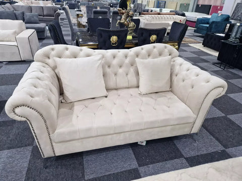 Elegance Chesterfield Sofa 3+2 Cream