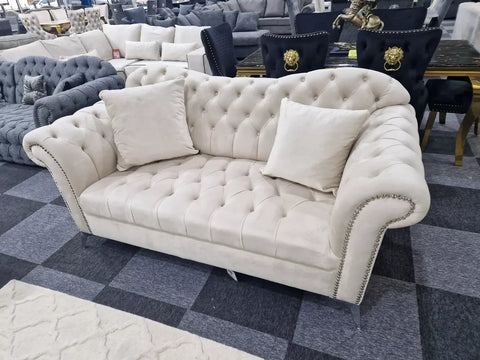 Elegance Chesterfield Sofa 3+2 Cream