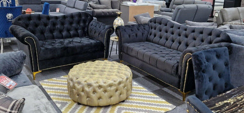 Elegance Chesterfield Sofa 3+2 Black