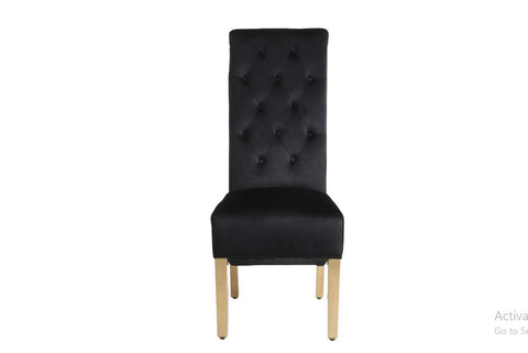 Black Gold Ariana Dining Table With Black Gold Sqaure Knocker Sofia Chairs