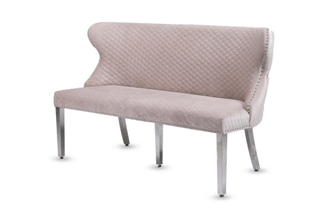 Valentino Plush Velvet Bench- Mink