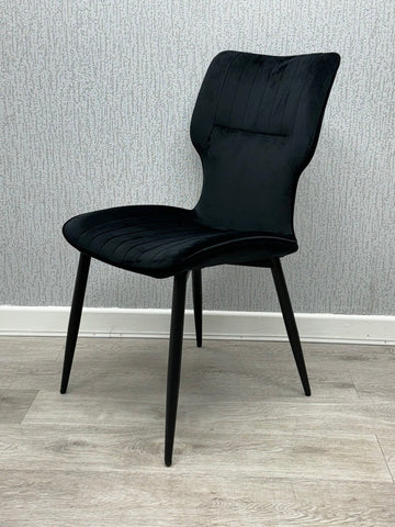 Windsor Velvet Chairs- Black