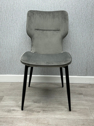 Windsor Velvet Chairs- Grey